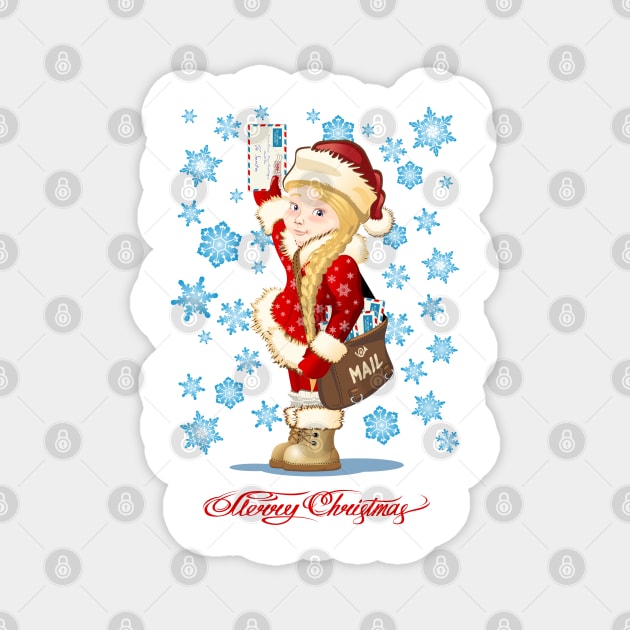 Cartoon greeting Christmas card Magnet by Mechanik