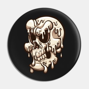 Melting cartoon skull Pin