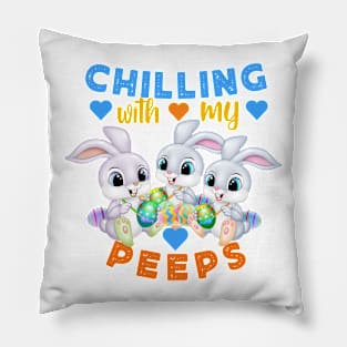 Chilling with my peeps Pillow