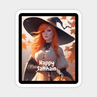 Happy Samhain Witch Magnet