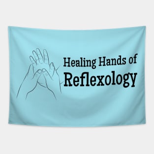 Healing Hands of Reflexology (black text) Tapestry