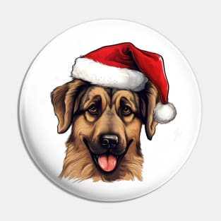 Santa German Shepherd Pin