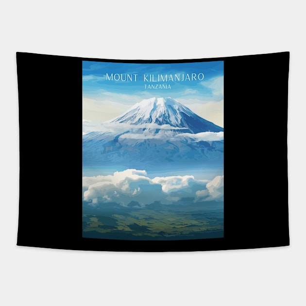 Mount Kilimanjaro, Mt. Kilimanjaro, Tanzania, Travel Print, Travel Wall Art, Travel Home Décor, Travel Gift Art Tapestry by TripleTravelArt