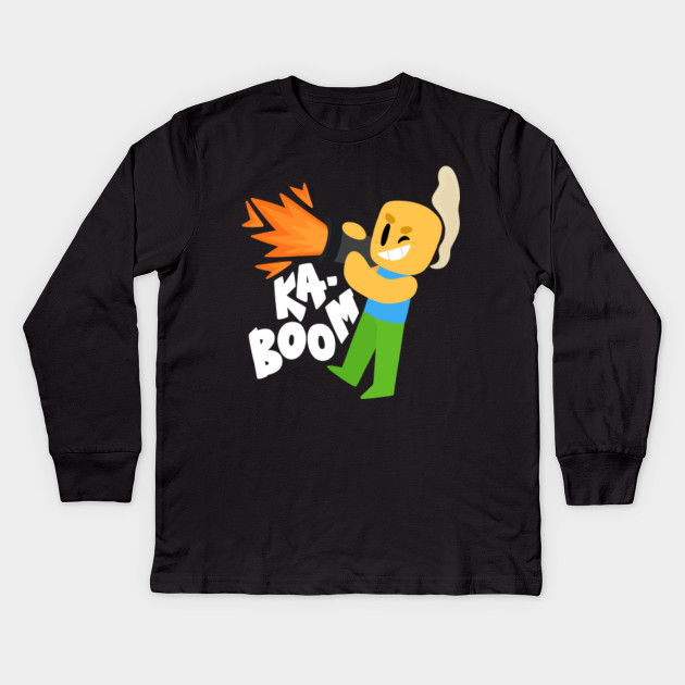 Kaboom Roblox Inspired Animated Blocky Character Noob T Shirt Roblox Noob Oof Kids Long Sleeve T Shirt Teepublic - russian shirt roblox id