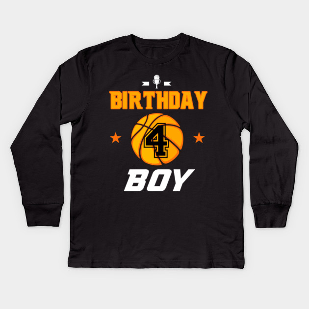 Basketball Birthday Boy For Boy Turning 4 Years Old Apparels