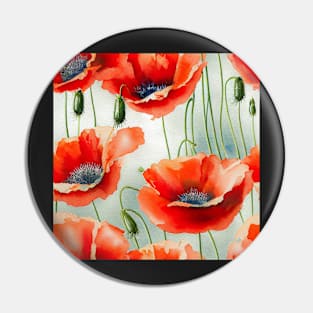 Watercolor poppy flower Pin