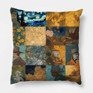 Van Gogh Paintings Mashup Pillow