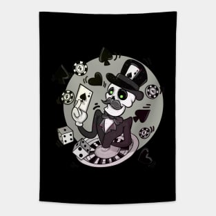 Casino Blackjack Dealing Poker Playing Skull Tapestry