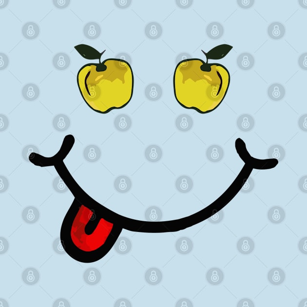 Yellow Apple & Smile (in the shape of a face) by Tilila