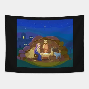 Christmas nativity scene Tapestry