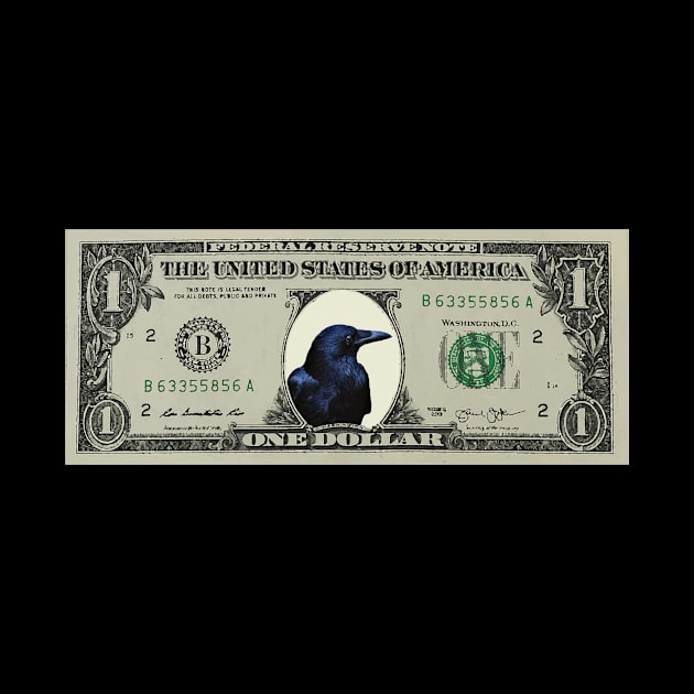 One Dollar Bill Raven by Move-Art