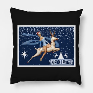 Starry Night Reindeer Pin Up Pillow