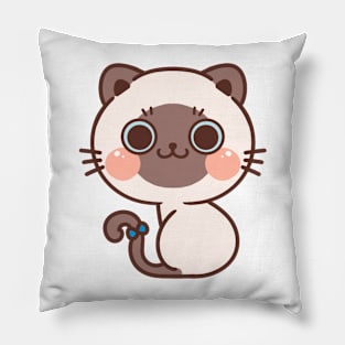 Cute Siamese Cat Cartoon Pillow