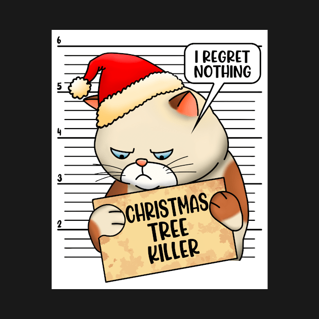 Naughty Cat Xmas, Christmas Tree, Humor, Funny Christmas Cat by PorcupineTees