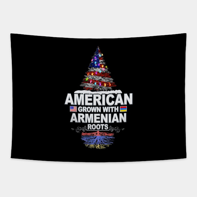 Christmas Tree  American Grown With Armenian Roots - Gift for Armenian From Armenia Tapestry by Country Flags