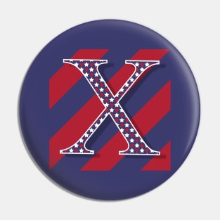 Old Glory Letter X Pin