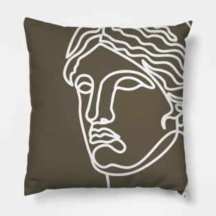 Greek Face in single line style Pillow