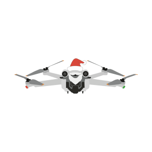 Festive DJI Mini 3 Pro Santa hat with beard T-Shirt