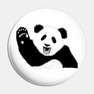 Hand drawn happy panda bear Pin