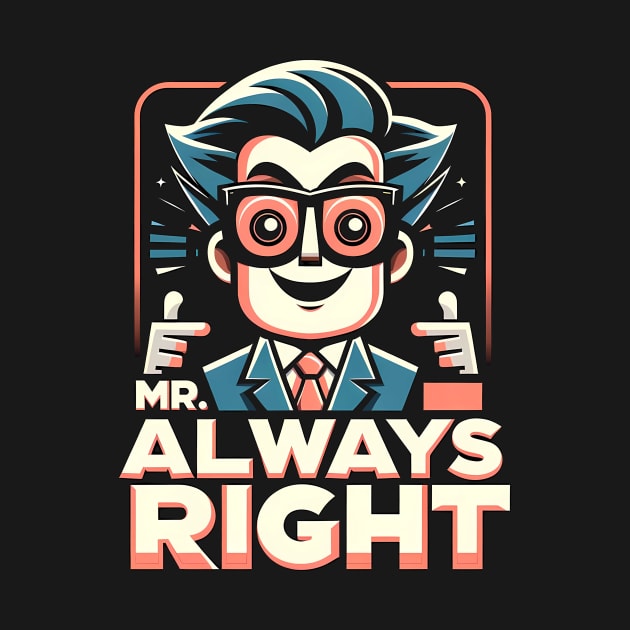 "Mr. Always Right" Ironic t-shirt by Gelo Kavon