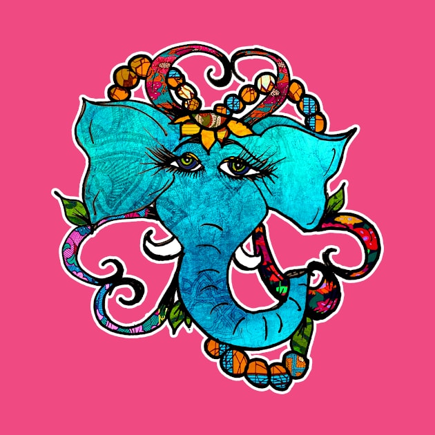 Floral Elephant by artbyomega