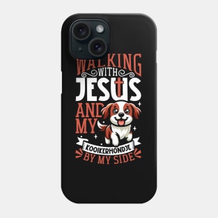 Jesus and dog - Kooikerhondje Phone Case