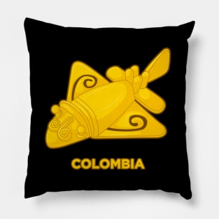 Colombian indigenous ancient golden representation Pillow