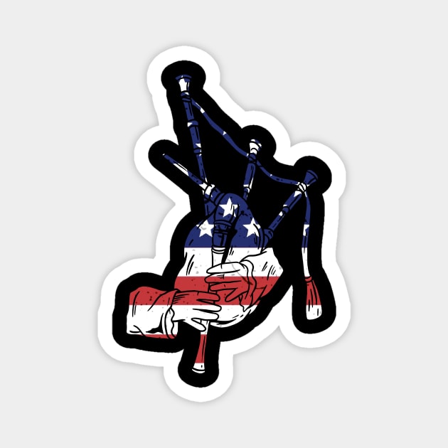 BAGPIPE AMERICAN FLAG Magnet by Tee Trends