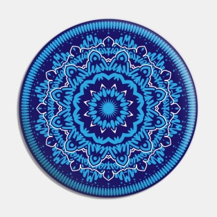 Flower Mandala Blue Pin