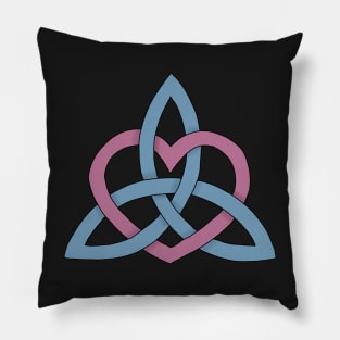 Pink and Blue Triquetra Heart Pillow