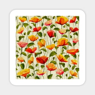 Poppies pattern Magnet