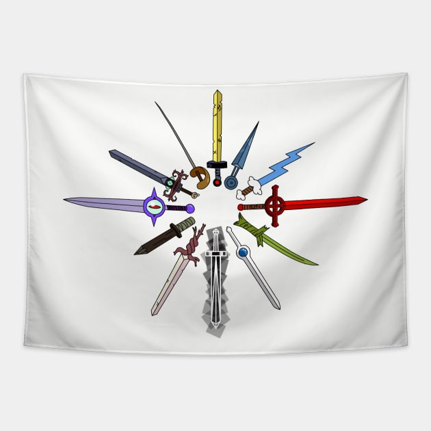 Adventure Swords Tapestry by CassiTees