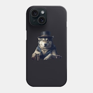 Poker playing husky Phone Case