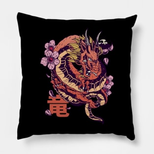 Japanese Dragon Tattoo Style Pillow
