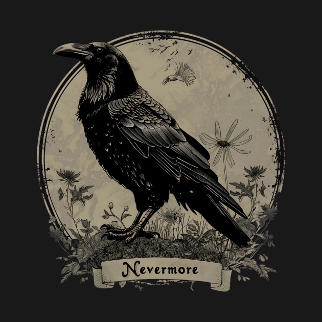 Nevermore - Edgar Allan Poe’s Raven by 20th Century Tees