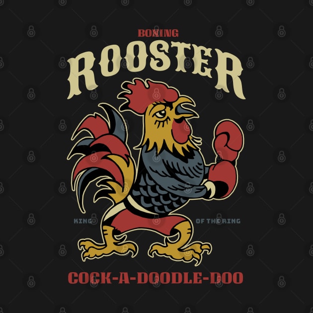 Vintage Rooster The Fighter by KewaleeTee