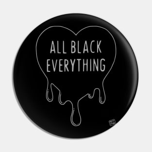 All Black Everything Dripping Heart Pin