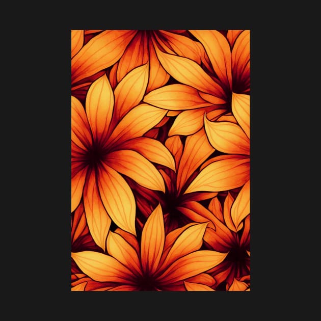 Beautiful Stylized Orange Flowers, for all those who love nature #156 by Endless-Designs