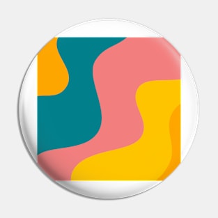 Retro Liquid Abstract Swirl in Summer Pin