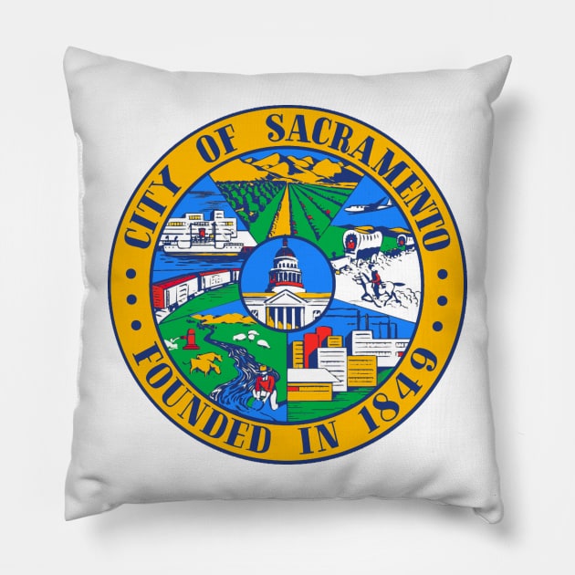 Sacramento Flag Seal Pillow by zsonn