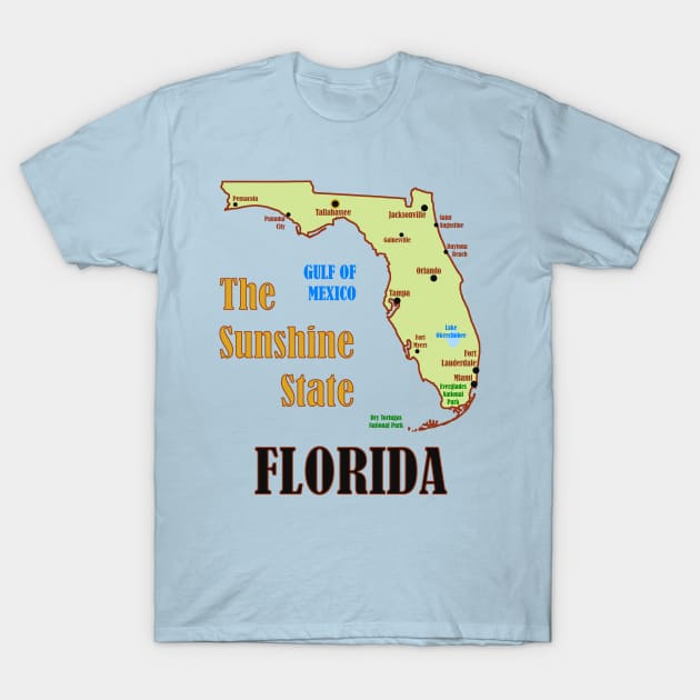 Florida State Map T-Shirt