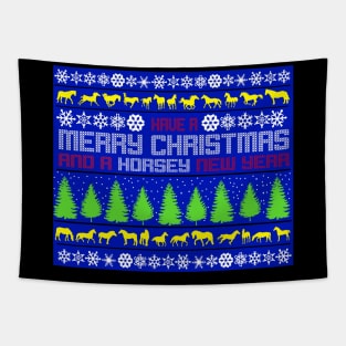 horse Christmas Tapestry