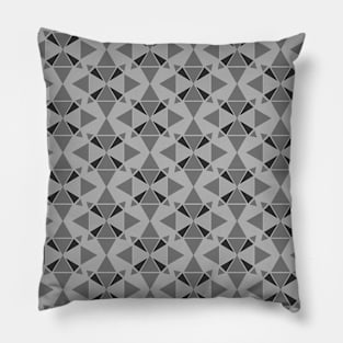 Black and grey geometrical shapes pattern Pillow