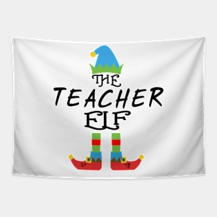 The Teacher Elf Matching Family Group Christmas Party Tapestry