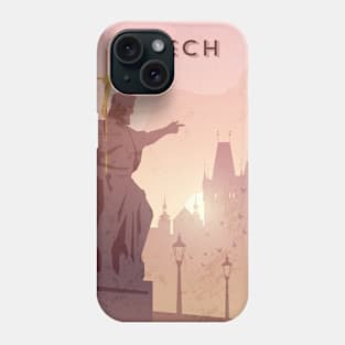 Czech. Retro travel poster Phone Case