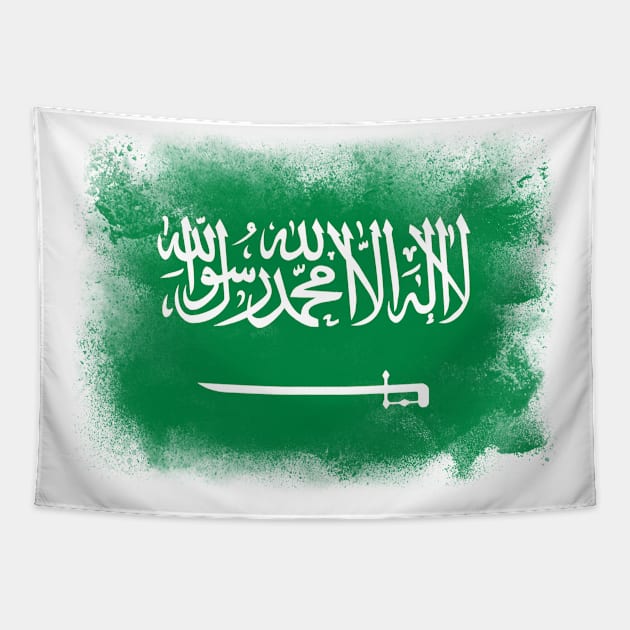 Saudi Arabia Flag Tapestry by psychoshadow