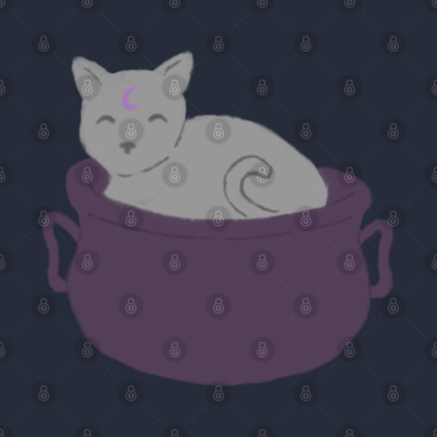 Kitty in a witchy pot by SharonTheFirst