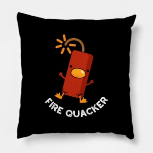 Fire Quacker Funny Fireworks Pun Pillow