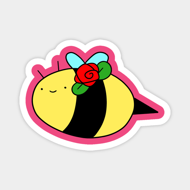 Red Rose Bee Magnet by saradaboru