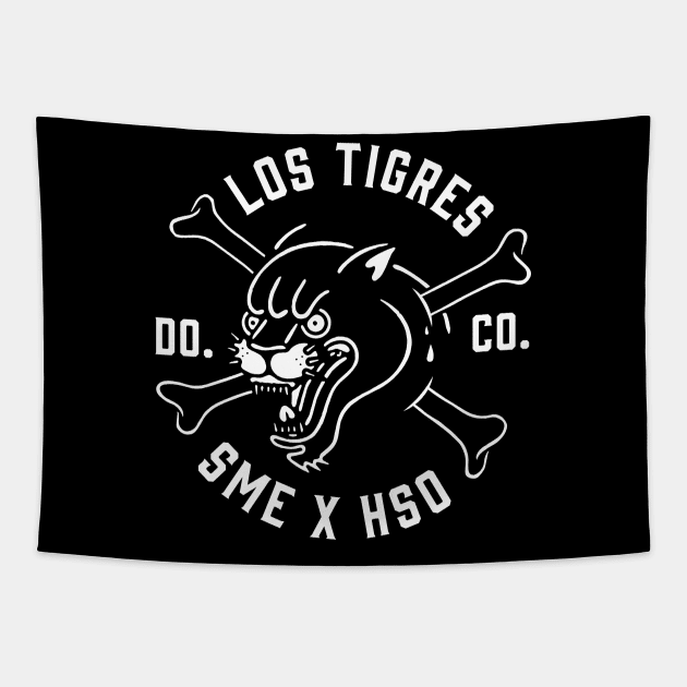 Los Tigres (b&w) Tapestry by rafamiguel